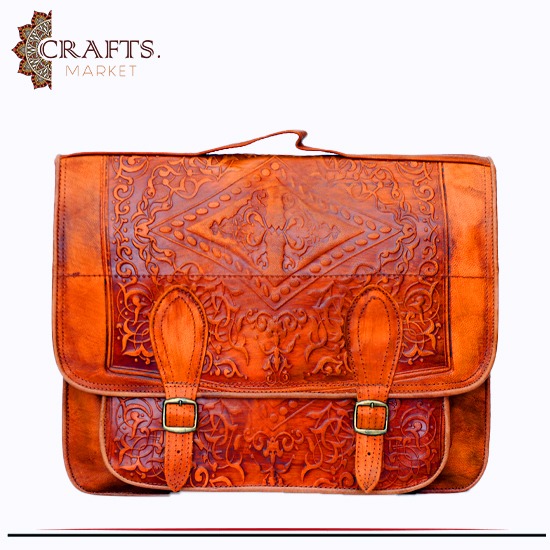 Handmade Brown Genuine Leather Formal Laptop Bag  