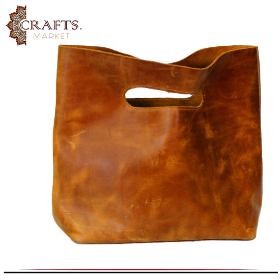 Handmade Tan Genuine Leather women's Handbag 