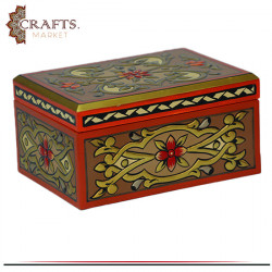 Hand-carved Wooden Mini Box with a Floral Motif