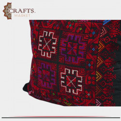 Handmade Black Embroidery Pillow Cover Decorated with peasant embroidery