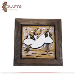 Hand-Painted Woods & Ceramic Wall Art with  ballerinas  design