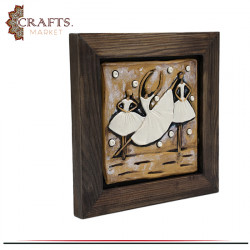 Hand-Painted Woods & Ceramic Wall Art with  ballerinas  design