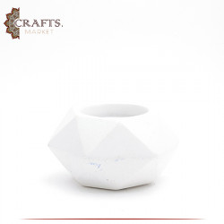 Handmade White Concrete Candle Pentagonal Pot