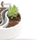Handmade Duo Color Concrete Planted Yin Yang Pot Set, 2PCs