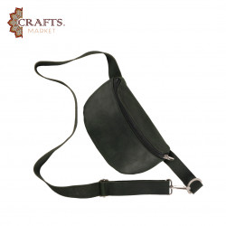  حقيبة  كروس مصنعة يدوياً من الجلد الطبيعي لون أخضر