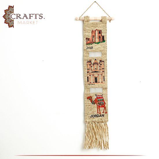 Handmade Beige Wool Rug Wall Hanging