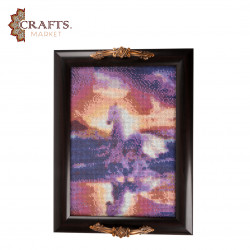 Handmade beaded tray with an artistic design