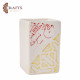 Square desk pen holder made of hand-decorated clay with Arabic calligraphy