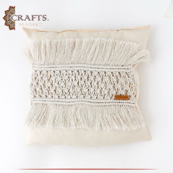 Handmade Off-white Crochet Pillow