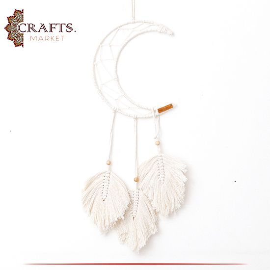 Handmade Macrame Crescent Moon Wall Hanging Handmade Macrame Crescent Moon Wall Hanging