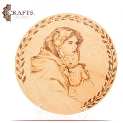 Pyrography Art Mother With Baby Design