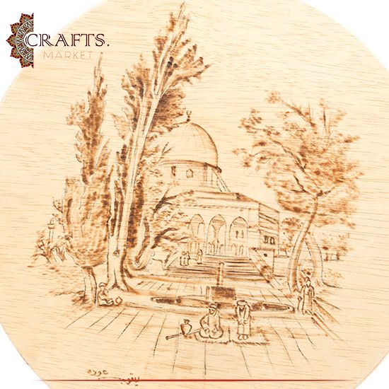 Pyrography Art Dome Of The Rock Design