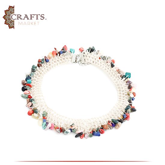 Hand-knitted Multi-Color Necklace