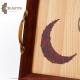 صينية تقديم من الخشب مصنوعة يدويا لون بني داكن  بتصميم رمضان كريم