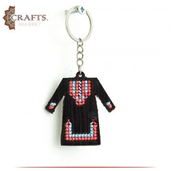Hand-Embroidery Keychain "Peasant Dress" Design 