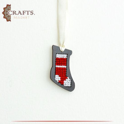 Hand-embroidered "Santa Claus Pouch" pendant