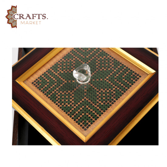 hand-embroidered tray made of wood and glass, hand-embroidered tray made of wood and glass,