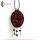 Handmade Black Fabric Women Necklace with peasant embroidery