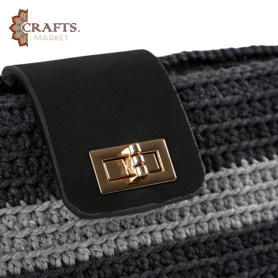 A handmade crochet handbag