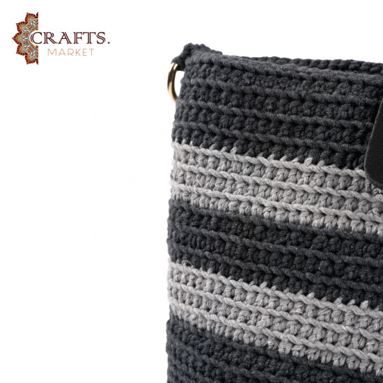 A handmade crochet handbag