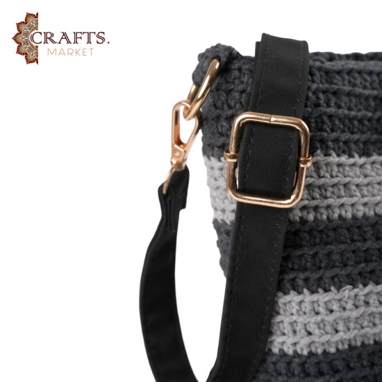 A handmade crochet handbag