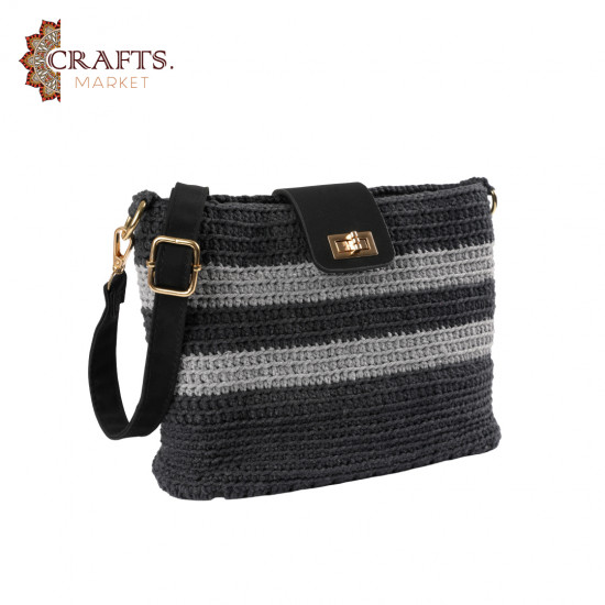 A handmade crochet handbag