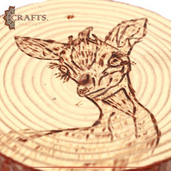 Wooden Pyrography Art  Deer Design