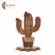 Decorative Wooden Cactus Set 4 Handcrafted Pieces