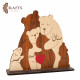 Handcrafted Wooden Family Decor (Bear Family)