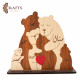 Handcrafted Wooden Family Decor (Bear Family)