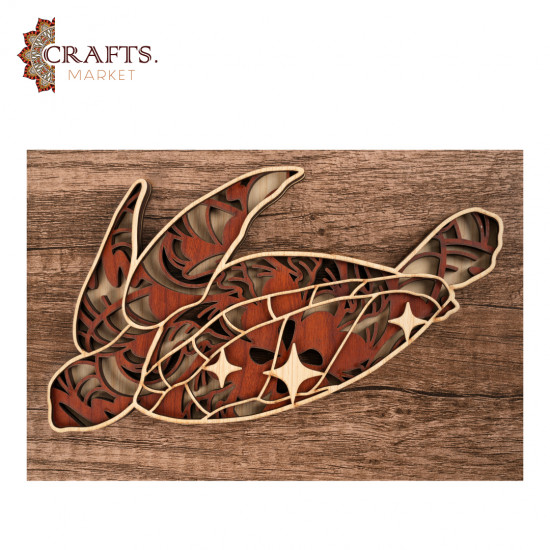  ديكور خشبي ستاند( سلحفاة )مصنعة يدويا 