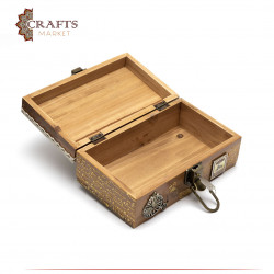 Wooden box for sewing equipment