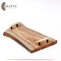 Handcrafted Brown Natural Wooden Tray 