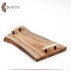 صينية من الخشب الطبيعي مصنوعة يدويا لون بني 