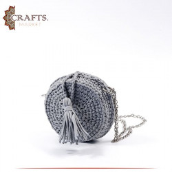 Handmade Grey Crochet Women Shoulder Bag
