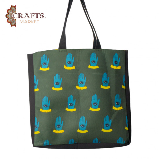 A handmade waterproof handbag with beadwork