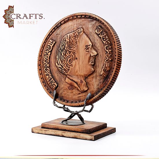 Handmade Wooden Figure Table Décor in a Coin design
