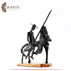 Handmade Metal Figure Table Décor in a Don Quixote design