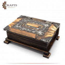 Large wooden box with metal details