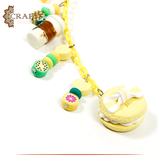 Handmade Yellow Plastic Key Chain