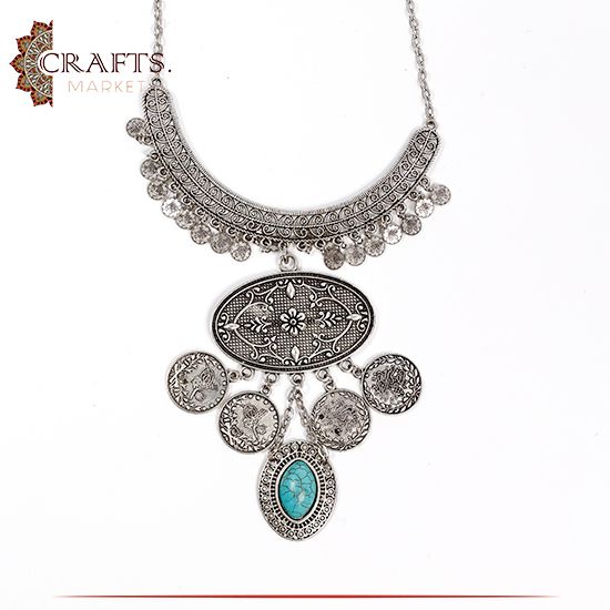 Handmade Silver Base Metal Women Necklace Gypsy design