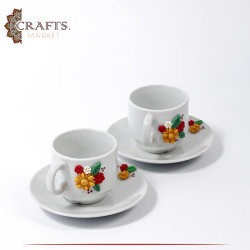 Handmade Porcelain Coffee Cup Set 4 PCS
