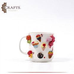 Handmade Porcelain Mug  in Sweets design