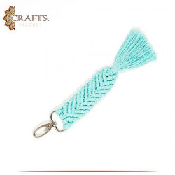 Handmade Turquoise Cotton Key chain 