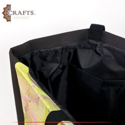 Handmade Black Women Tote Bag in "Hamsa" design