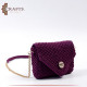 Handmade Purple Cotton Women Shoulder Bag 