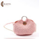 Handmade Pink Cotton Women Shoulder Bag