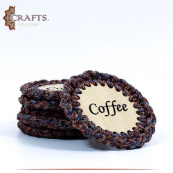 Handmade Crochet Coaster Set, in Coffee Design 4PCS