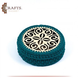 Handmade Dark Green Crochet Serving Tray