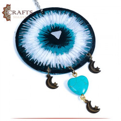 Handmade Car Mirror Hanging Decorated with a "Blue Eye" design